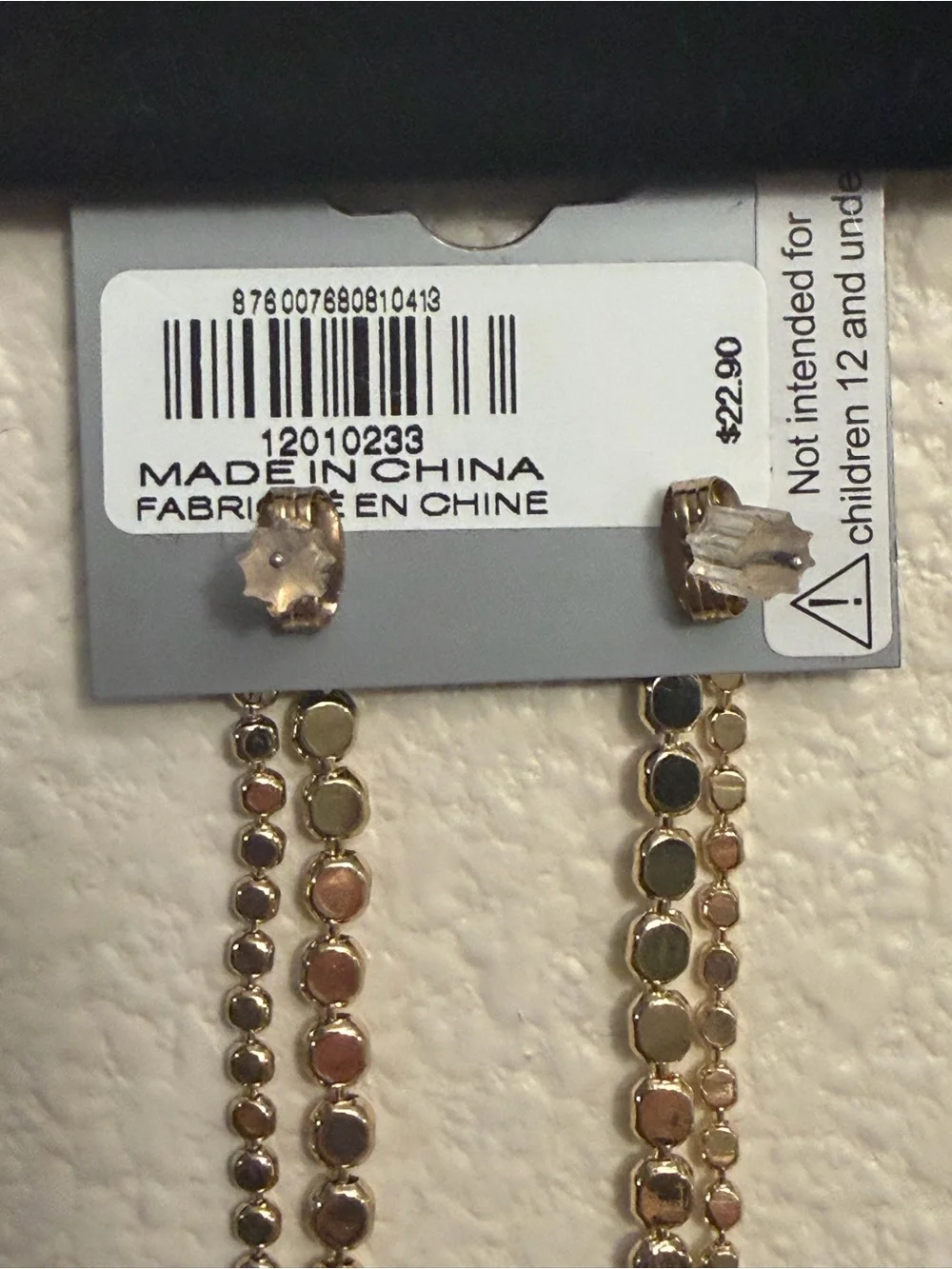Express Shiny Gold Long Disc Drop Earrings